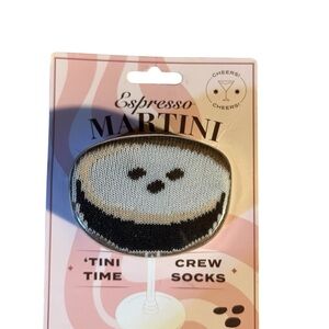 NEW Majesty Brands Womens "Tini Time" Espresso Martini Crew Socks